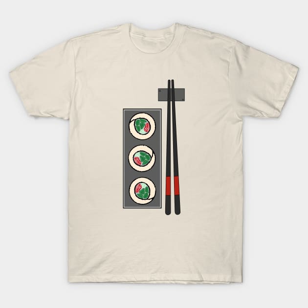 Sushi Plate with Chopsticks T-Shirt by medimidoodles